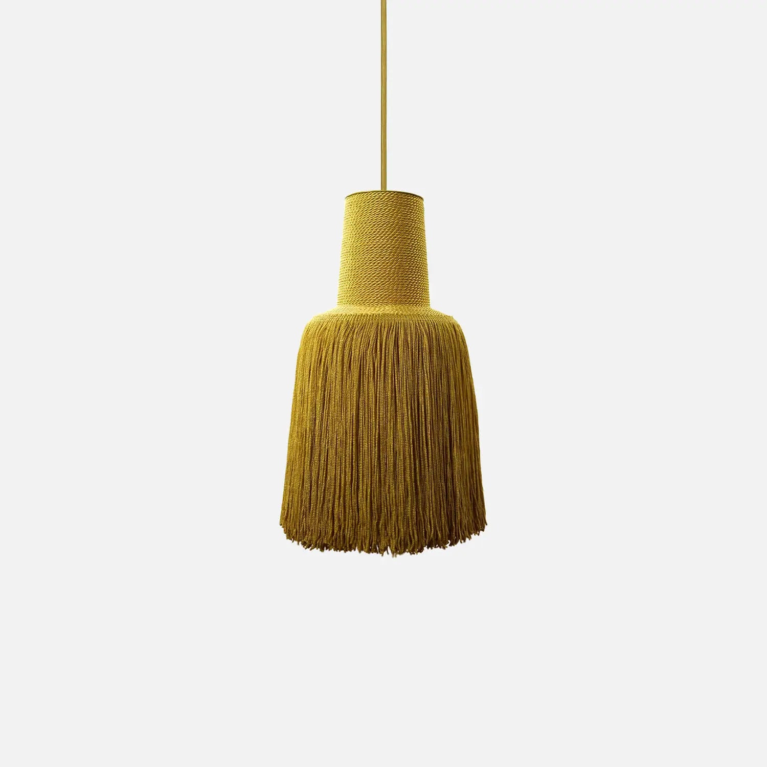 design hanglamp aluminium textiel goud