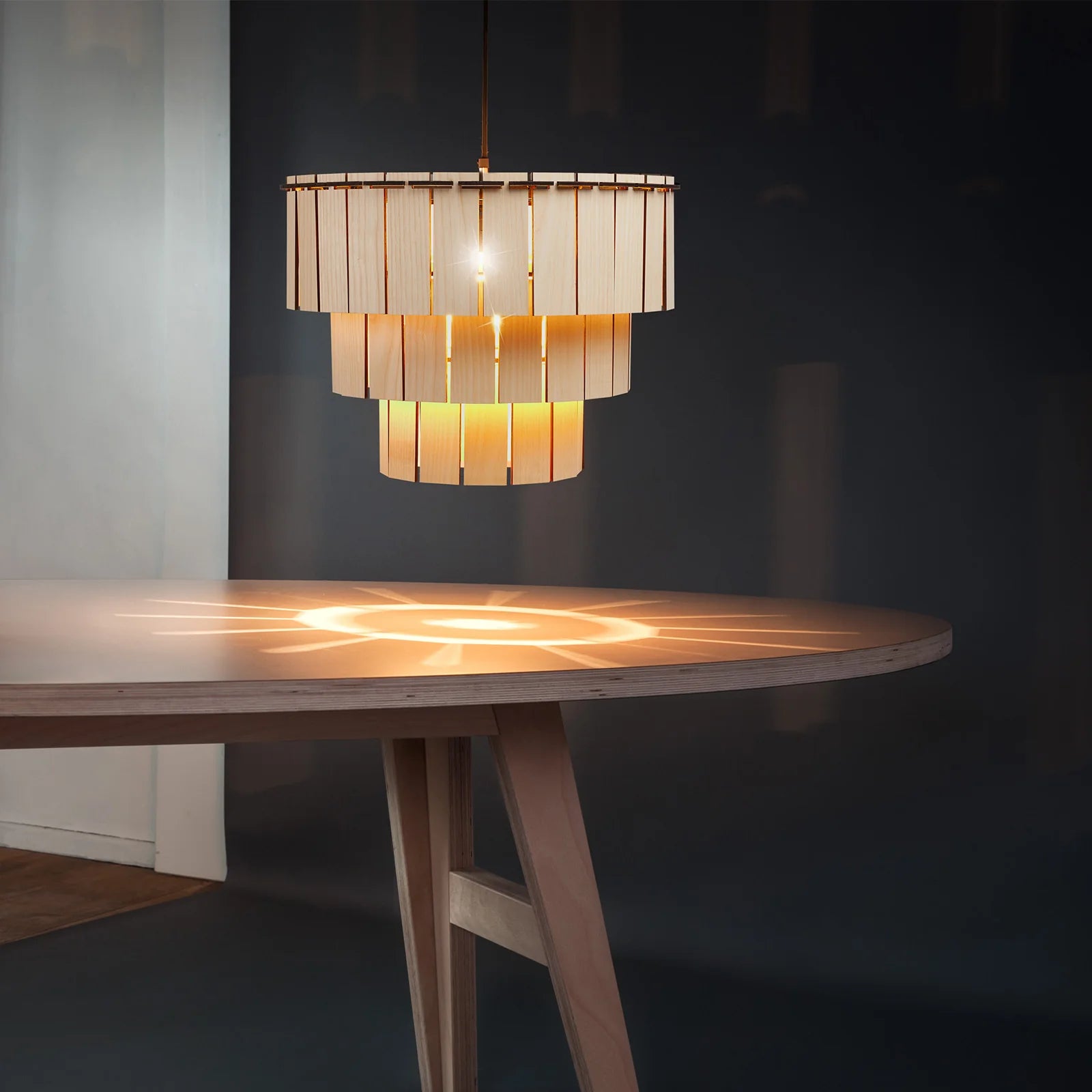 houten kroonluchter design lamp