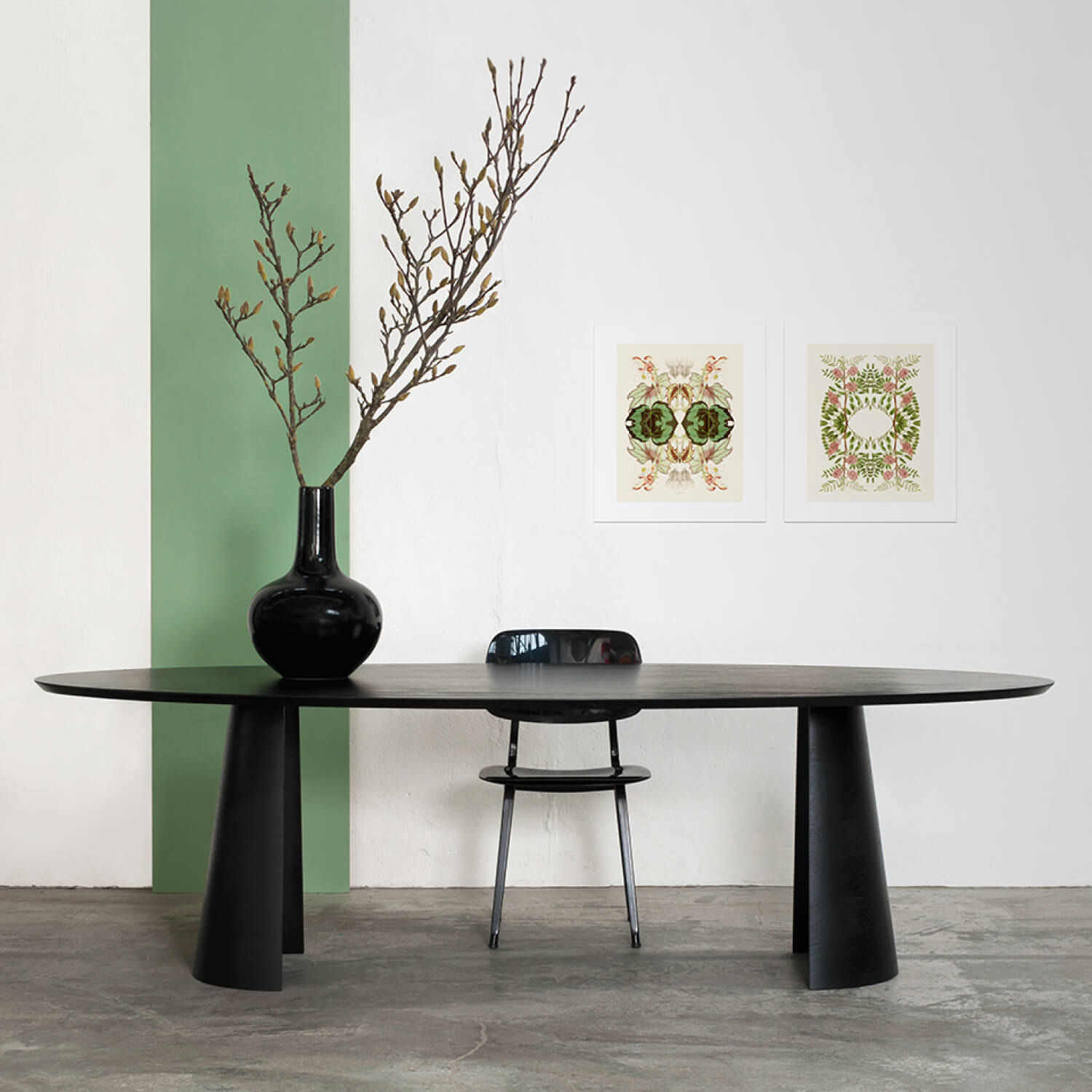 zwarte ovale tafel scalup voor loods5 design