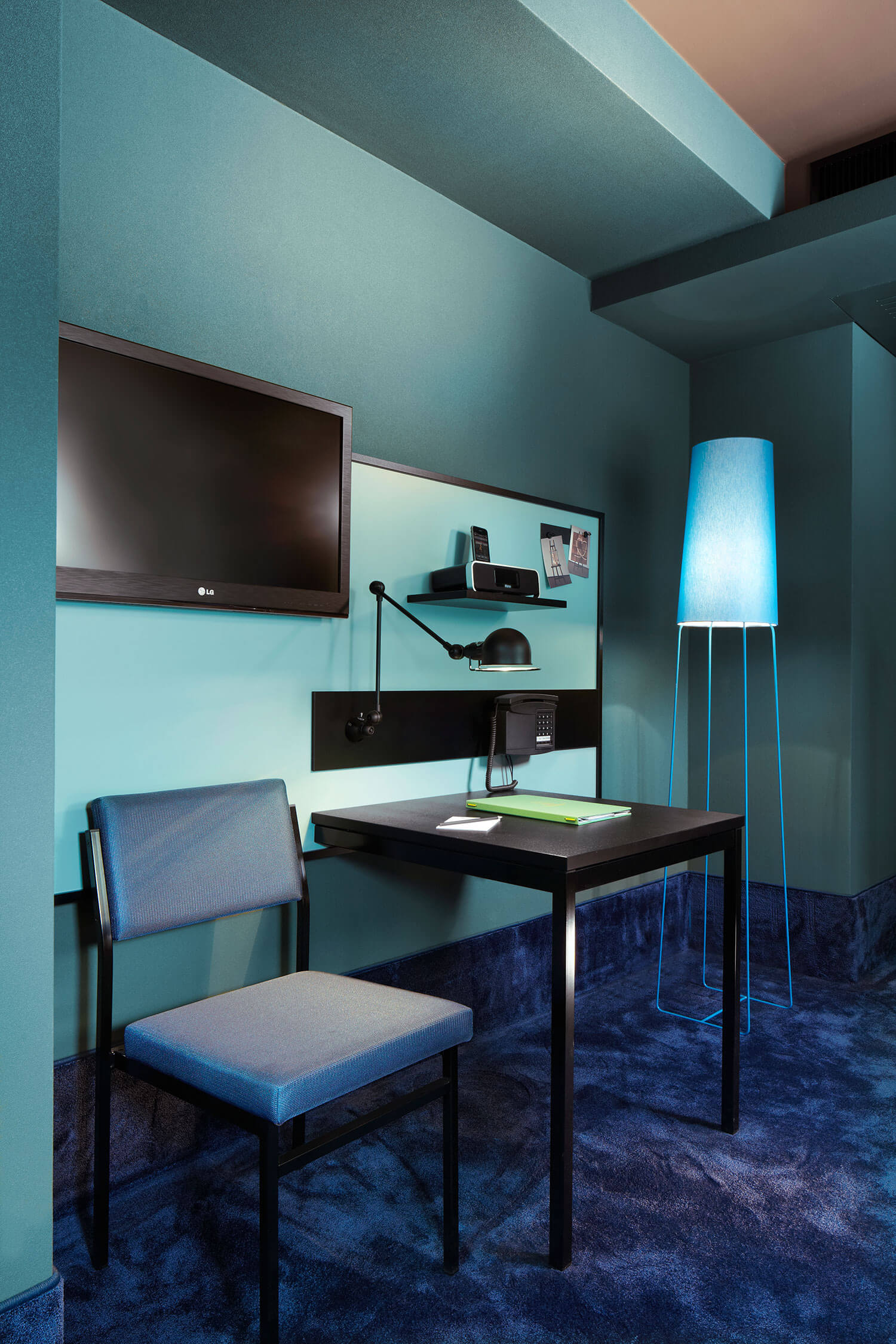 design lamp blauw