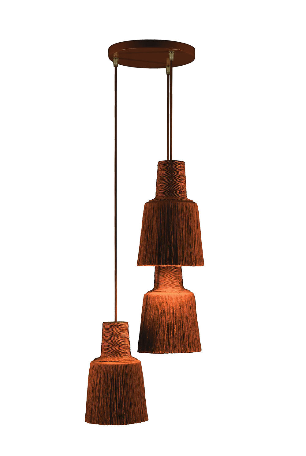 Design hanglamp textiel koper - frauMaier Triple Pascha