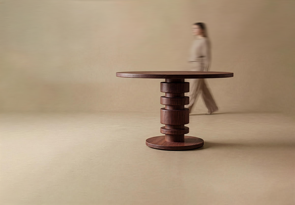 Ronde design tafel eiken - Turntable