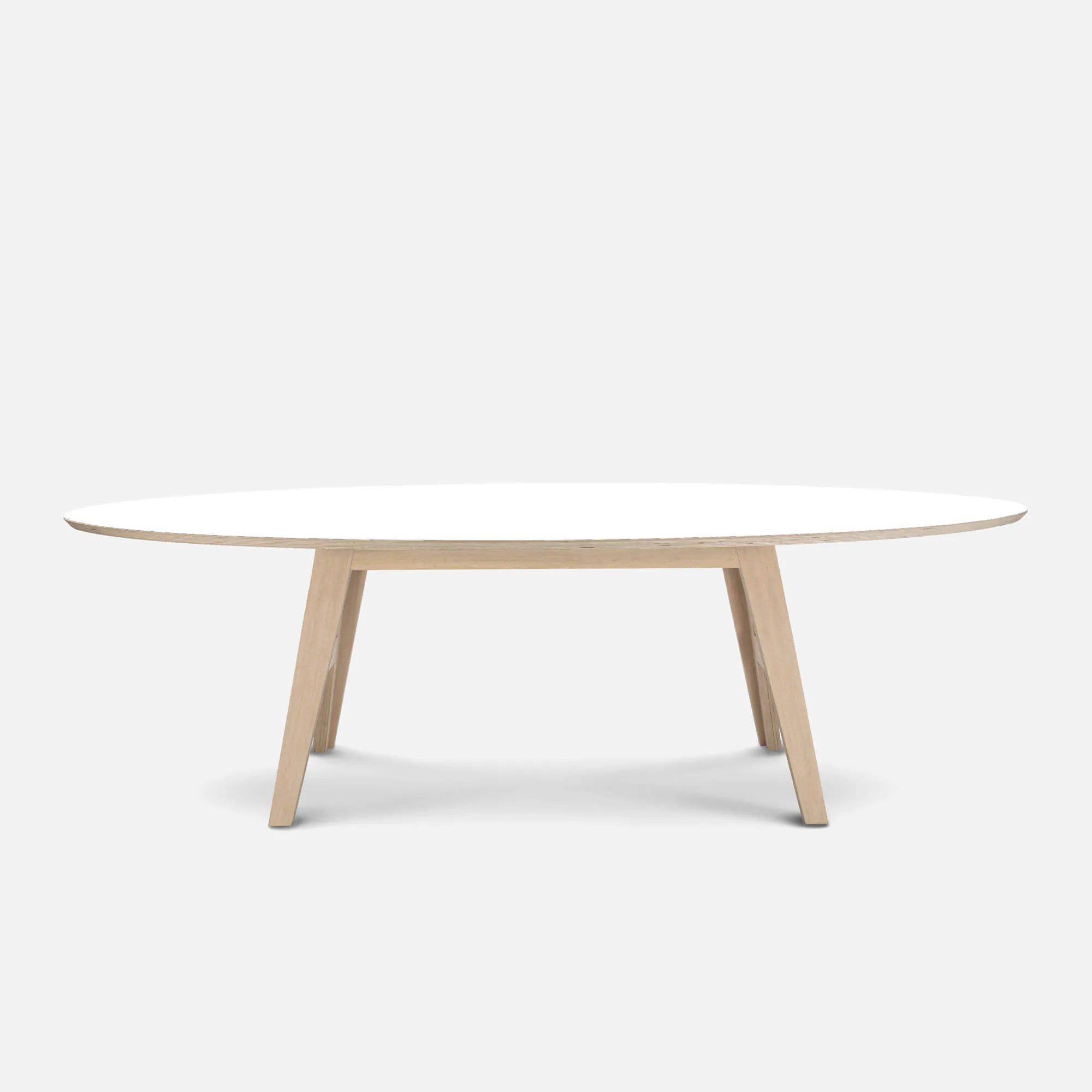 ovale design tafel ecoplex fenix wit