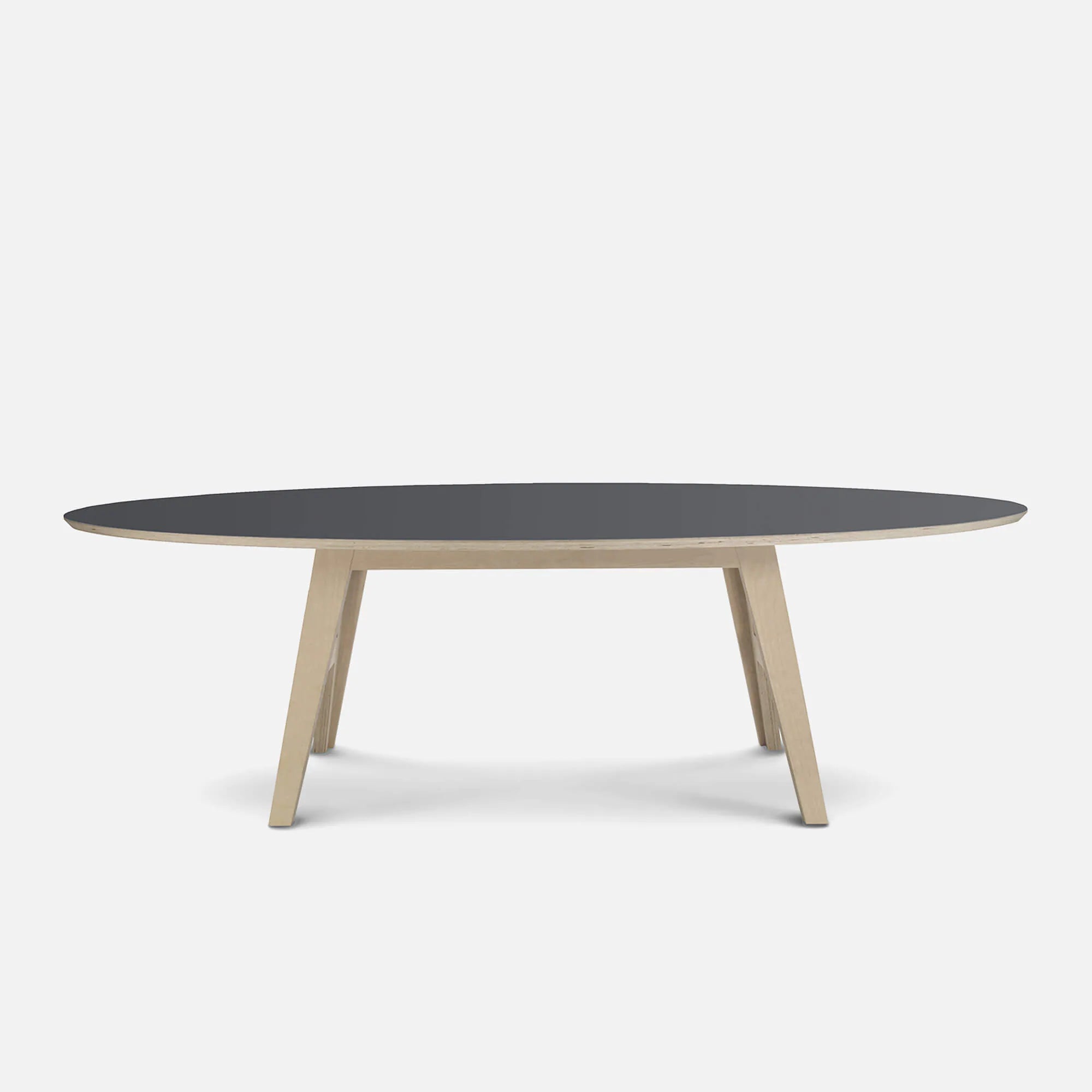 ovale design tafel ecoplex fenix grijs