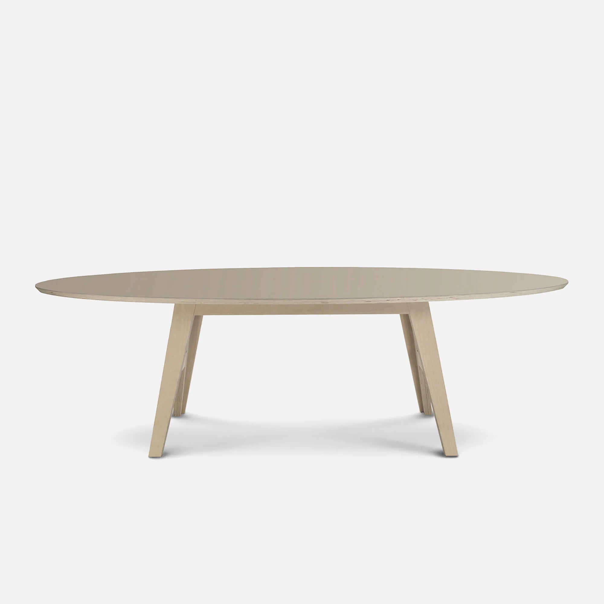 ovale design tafel ecoplex fenix taupe