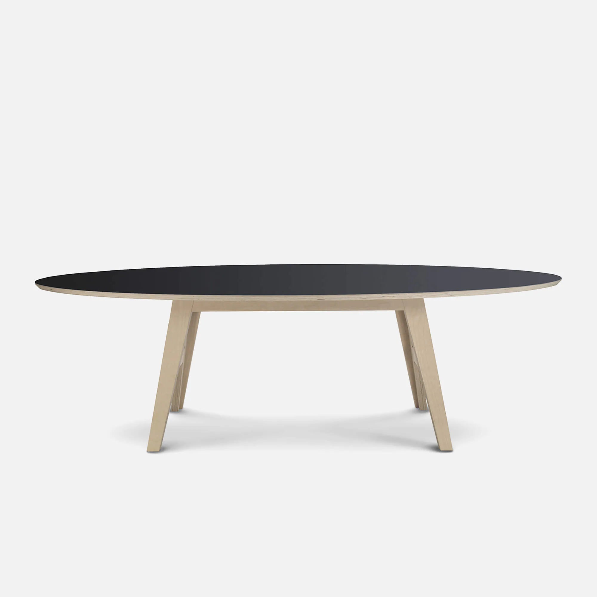 ovale design tafel ecoplex fenix zwart