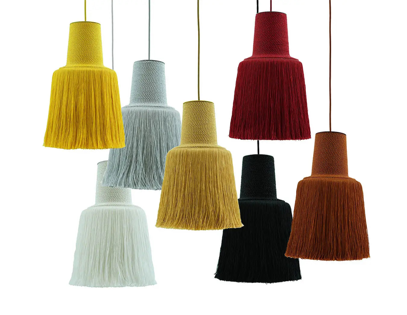 hanglamp alumium textiel kleuren