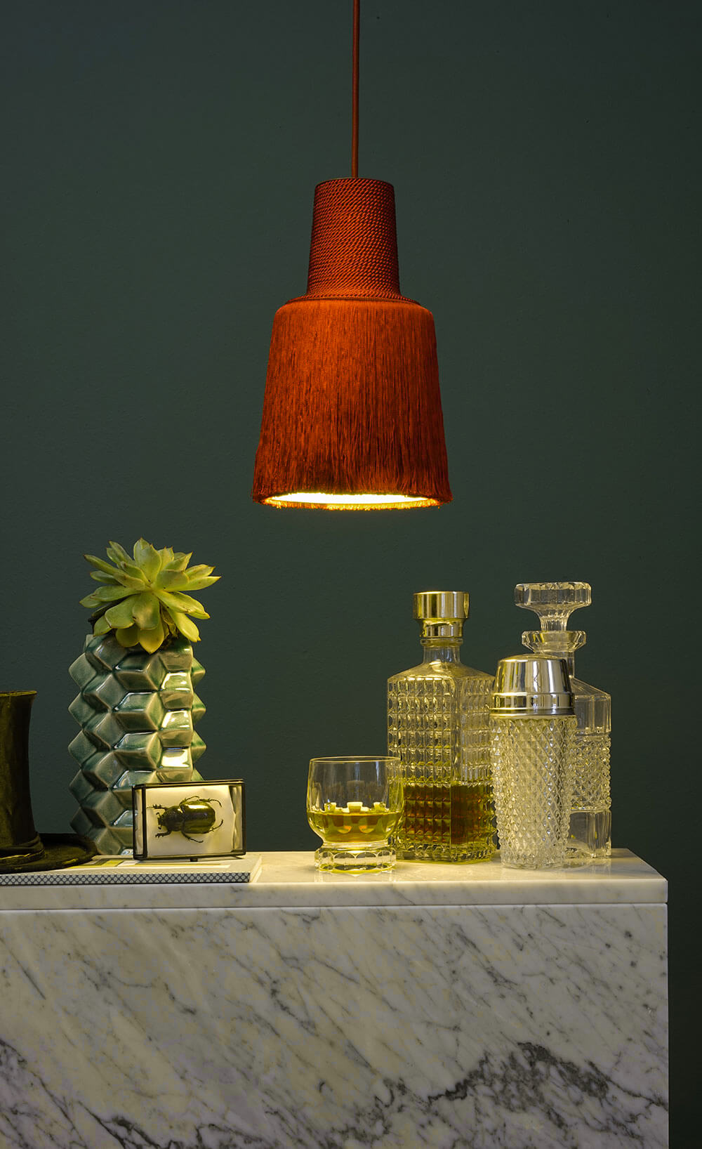 hanglamp aluminium textiel