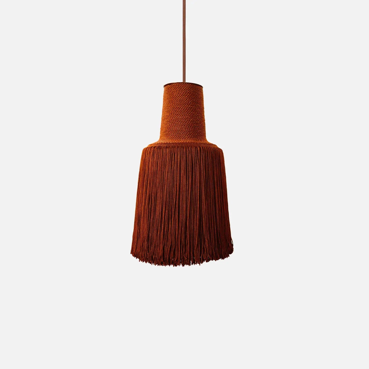 design hanglamp aluminium textiel koper
