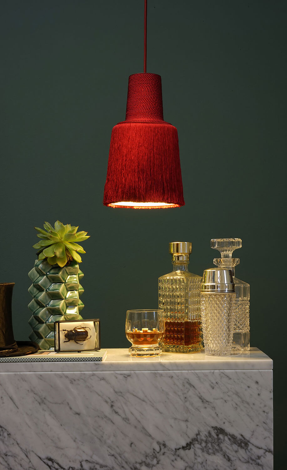 hanglamp aluminium textiel
