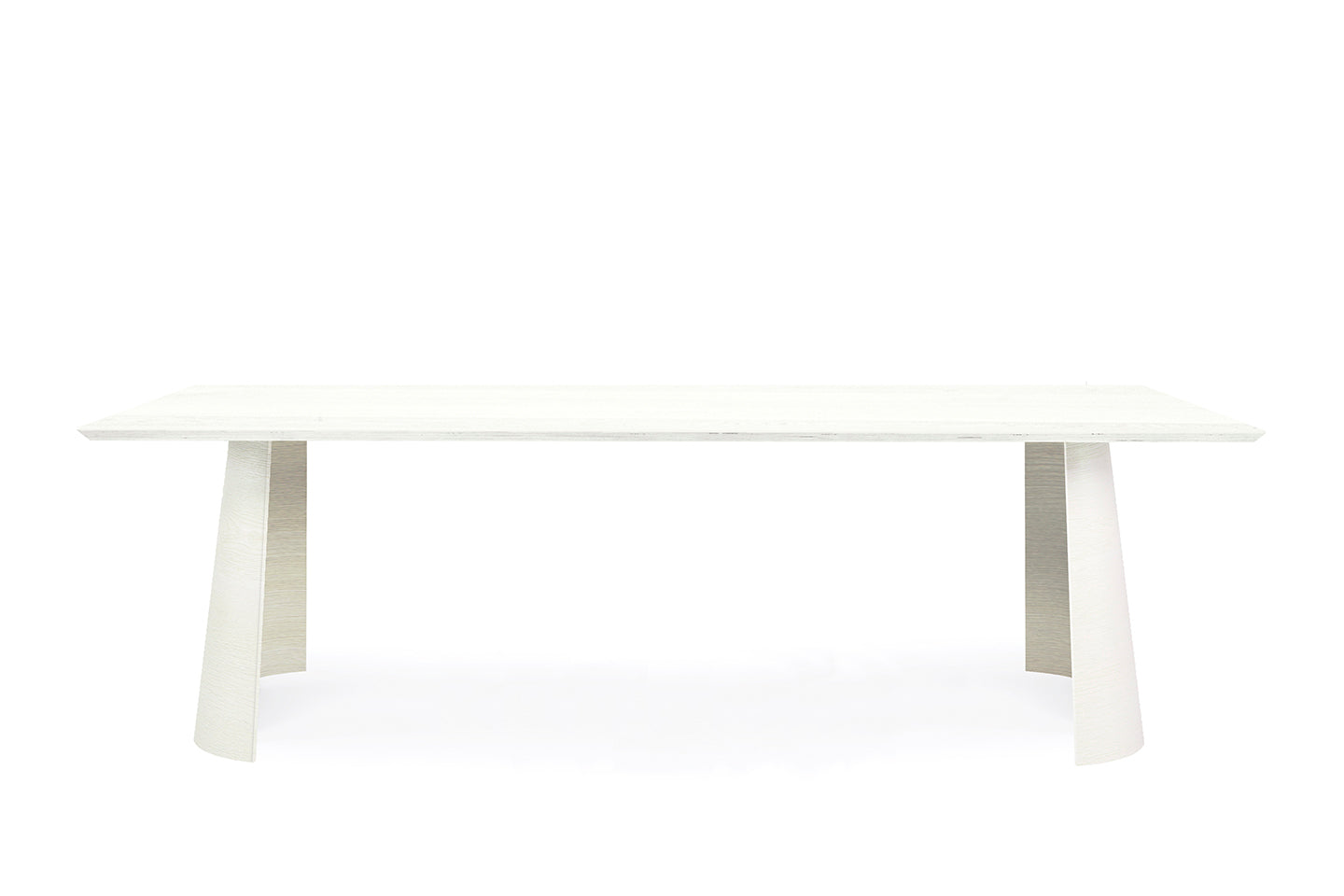 rechthoekige design tafel eikenfineer wit beits gespoten