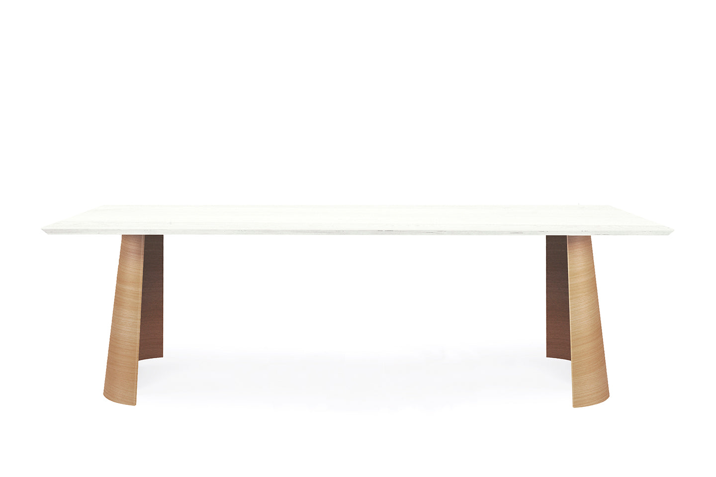 rechthoekige design tafel eikenfineer olie tafelpoten wit beits gespoten tafelblad