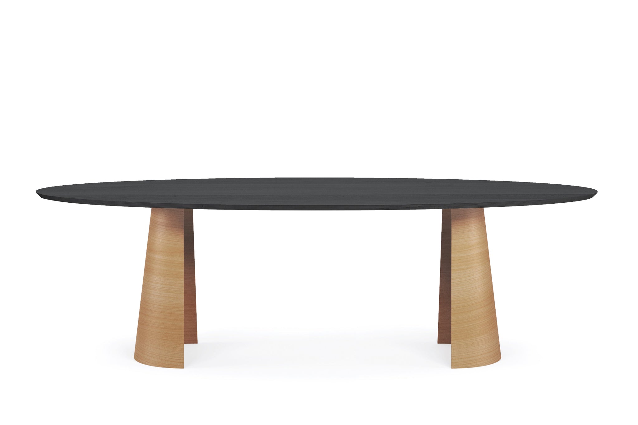 Ovale design tafel eikenfineer zwart - Scalup