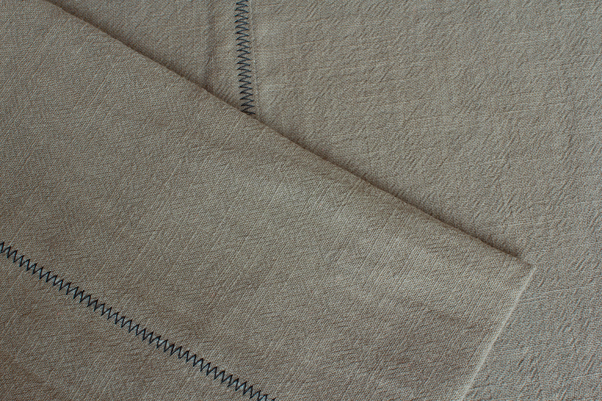 Ovale tafelkleed linnen olijfgroen (incl. servetten)