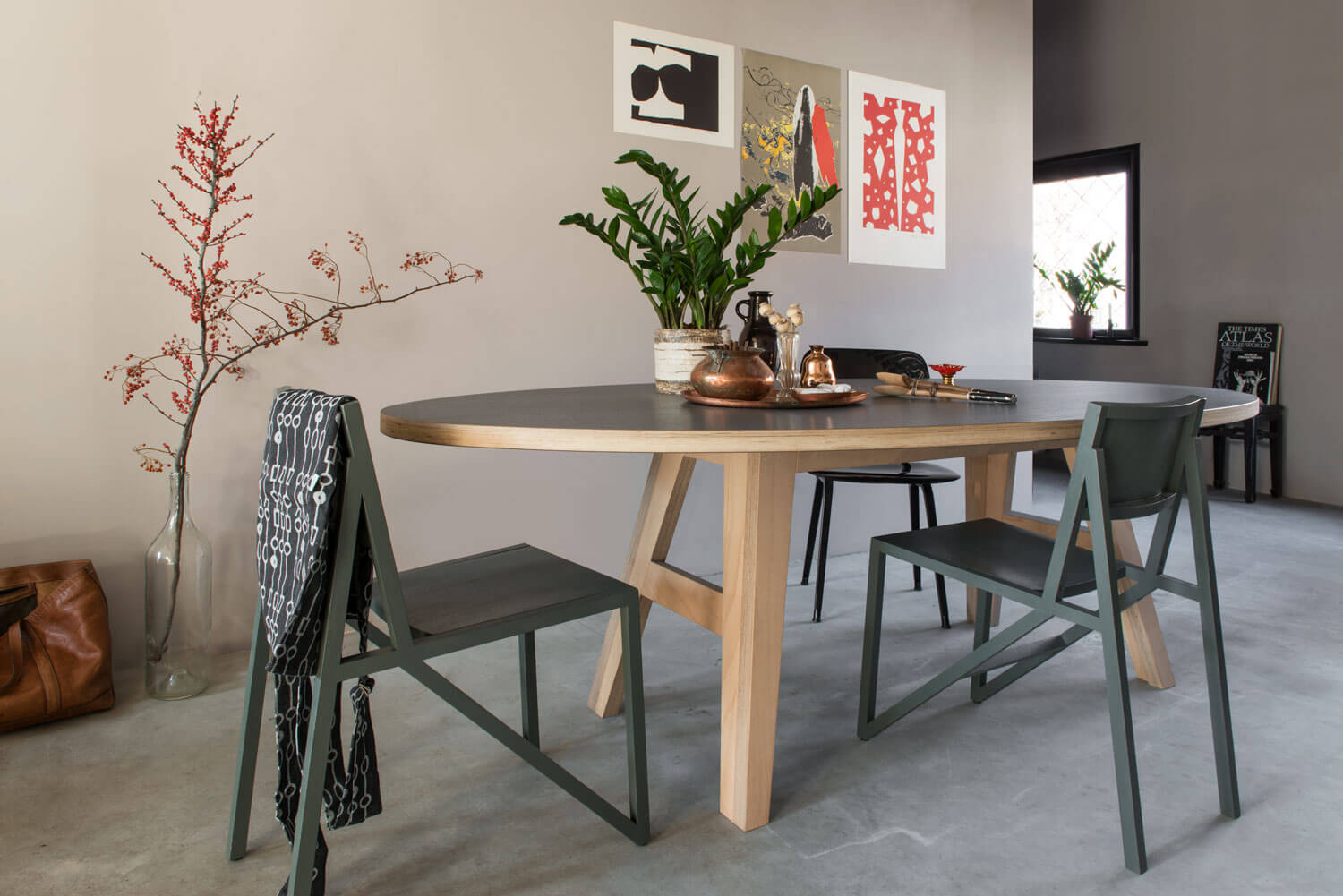 ovale design eettafel multiplex