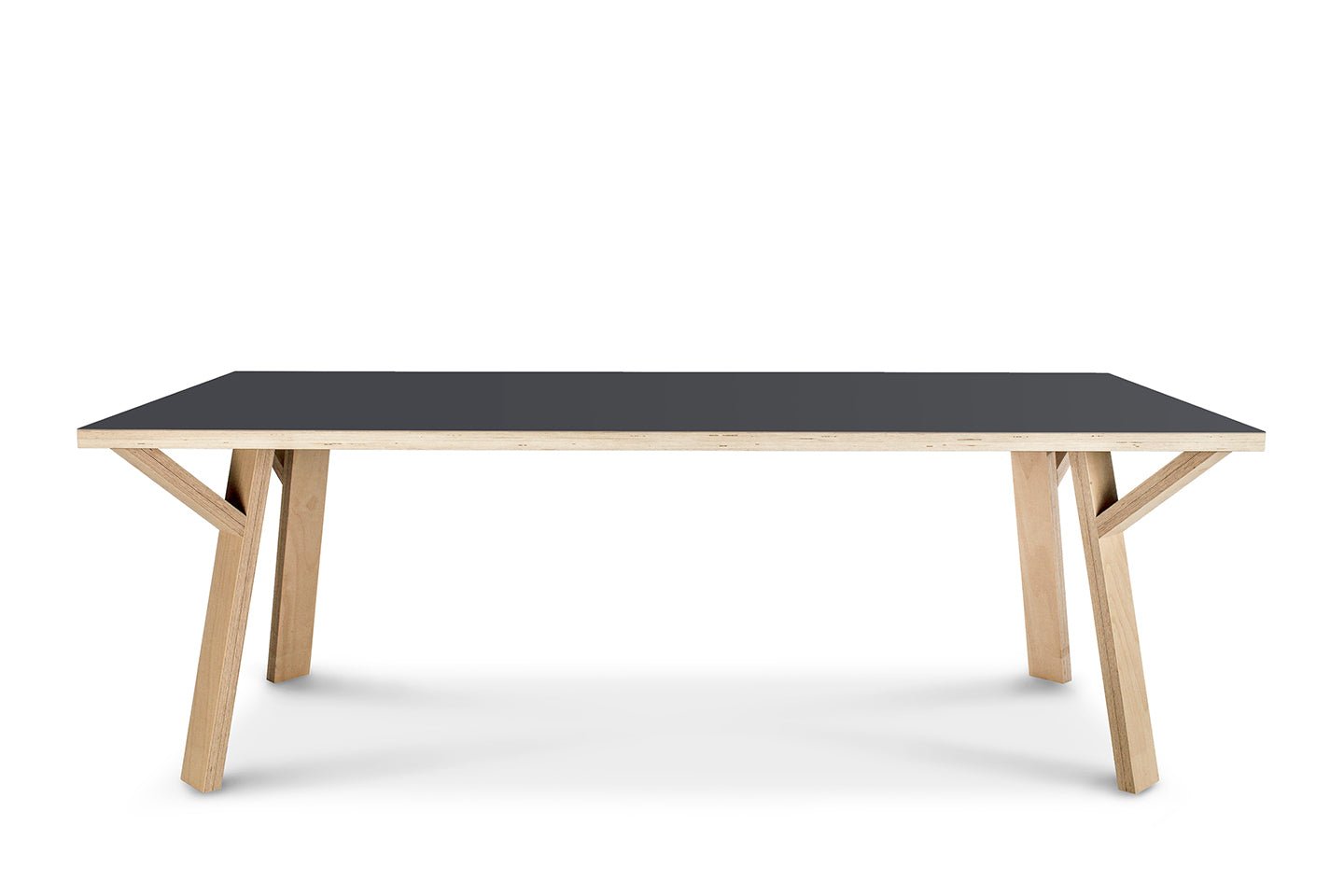 rechthoekige design tafel beukenmultiplex fenix grijs