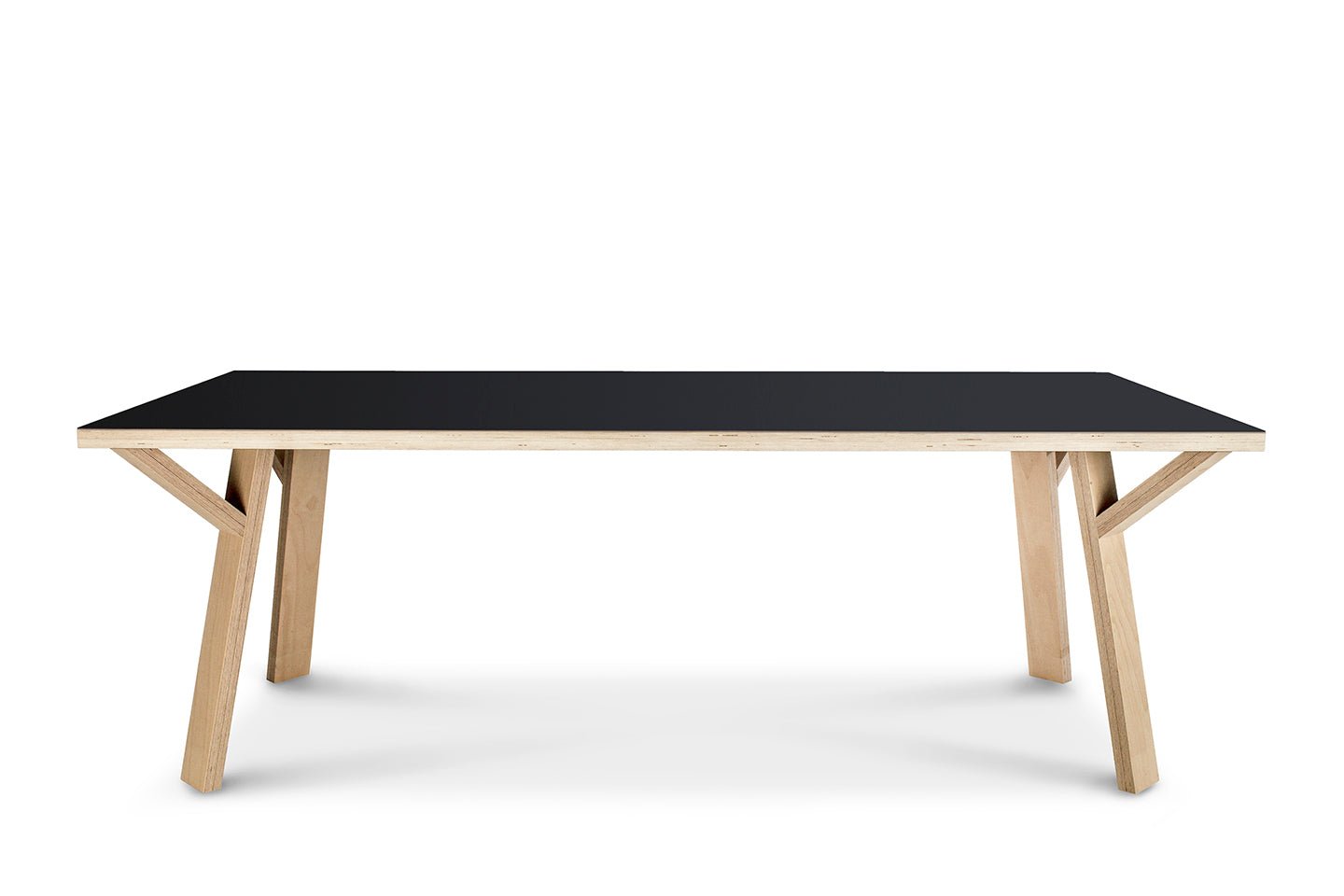 rechthoekige design tafel beukenmultiplex fenix zwart