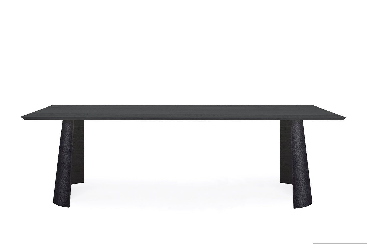 rechthoekige design tafel eikenfineer zwart beits gespoten