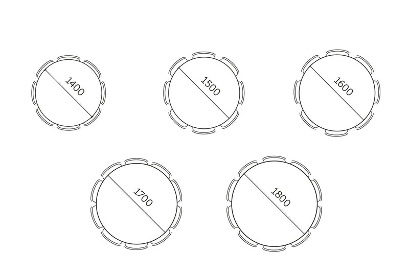 afmetingen ronde tafel