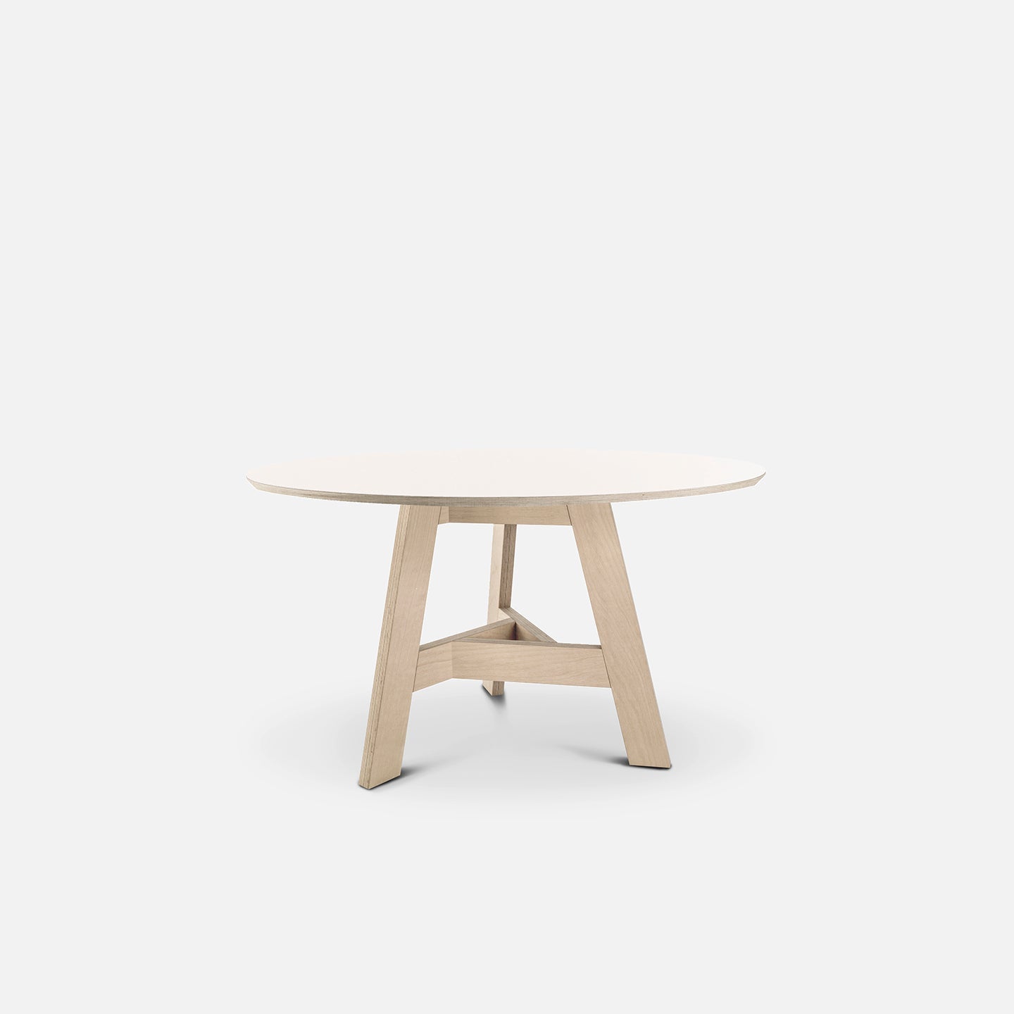 ronde design tafel multiplex wit