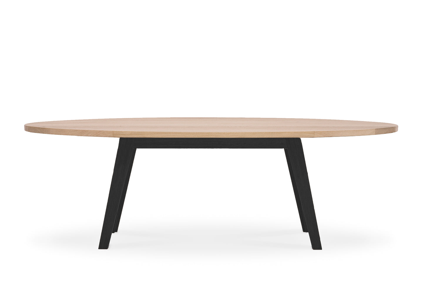ovale design tafel eiken poot zwarte beitsolie