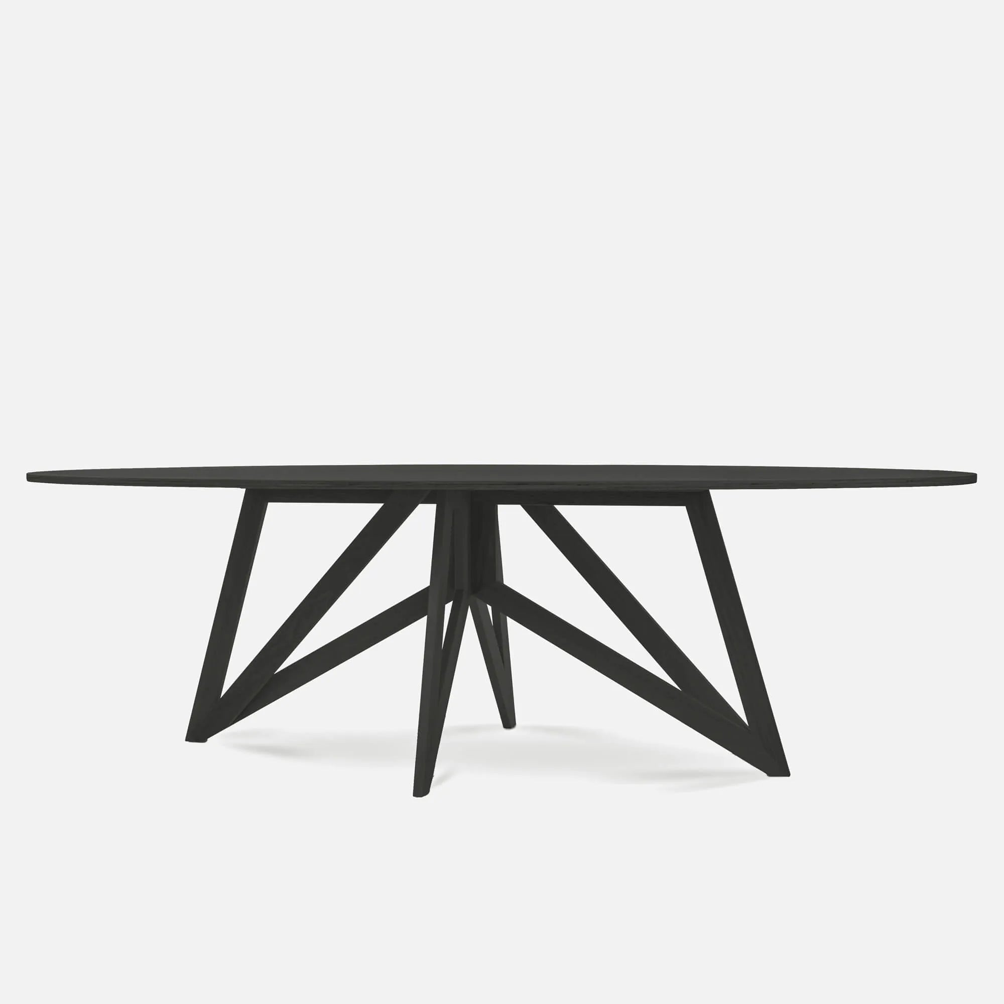 ovale design tafel eiken zwart