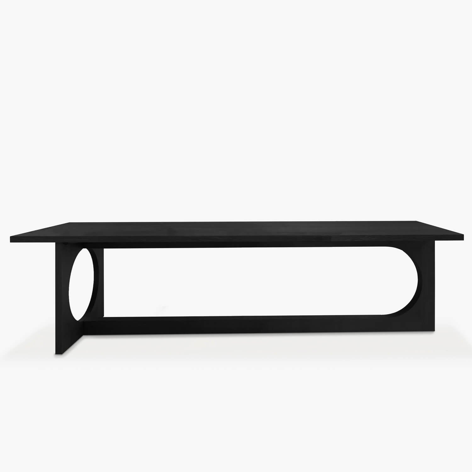 rechthoekige design eettafel beits en olie zwart
