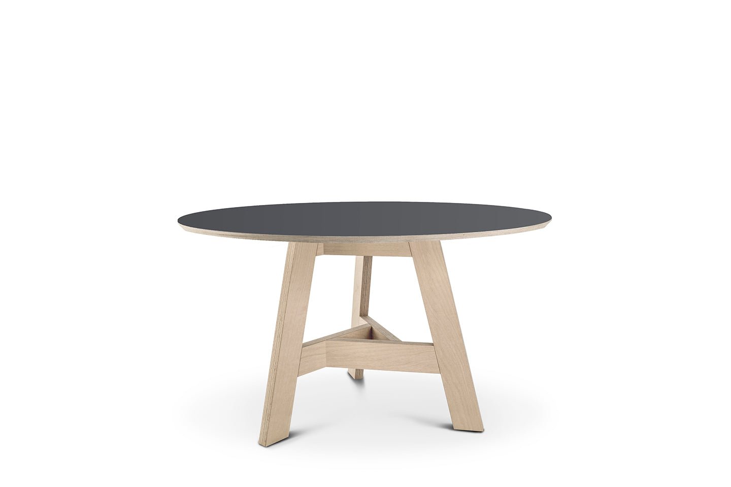 ronde design tafel beukenmultiplex fenix grijs