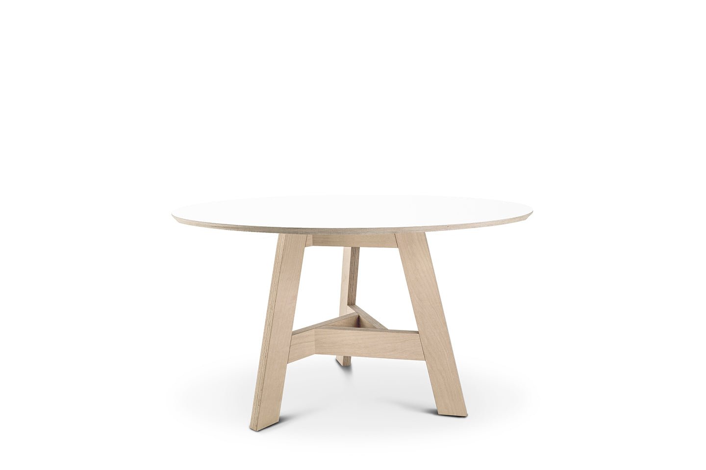 ronde design tafel beukenmultiplex fenix wit